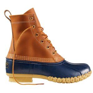 L.L. Bean Women's Bean Duck Boots Tan/Navy/Gum Waterproof Rain Boots